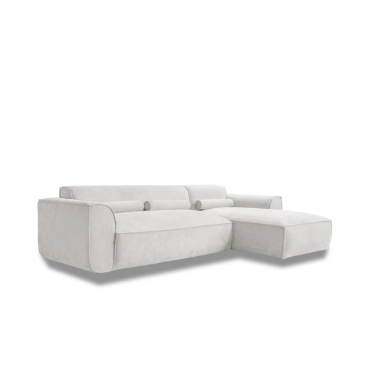 Felicity Light Beige 4 Seat Right Chaise Chenille Corner Sofa