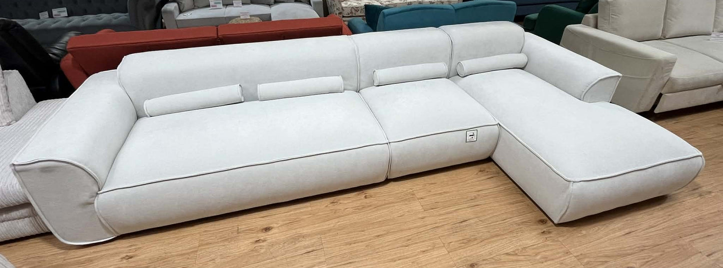 Felicity 6 Seat Cream Chenille Left Chaise Corner Sofa