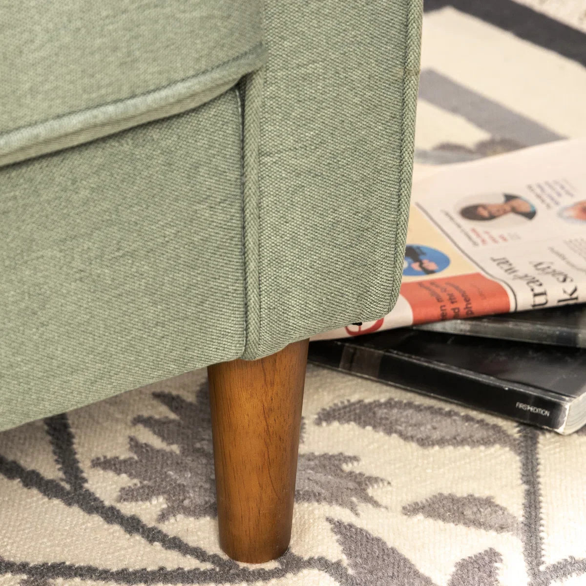 Florence 3 Seater Sage Upholstered Sofa