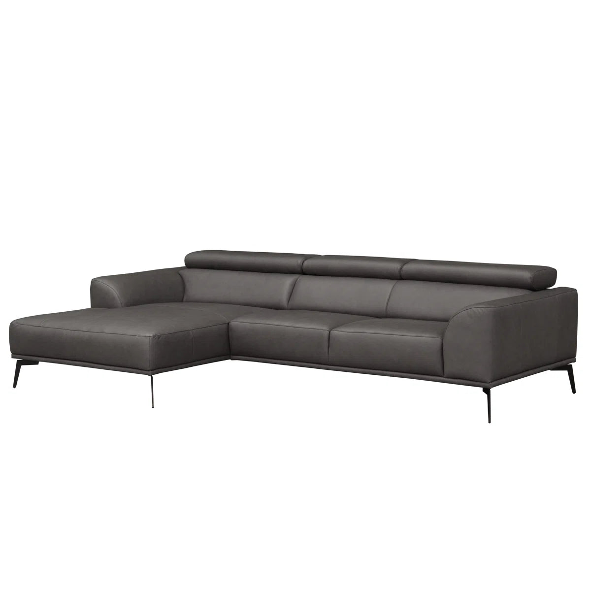 Belini Real Italian Leather 3 Seater Stone Corner Sofa