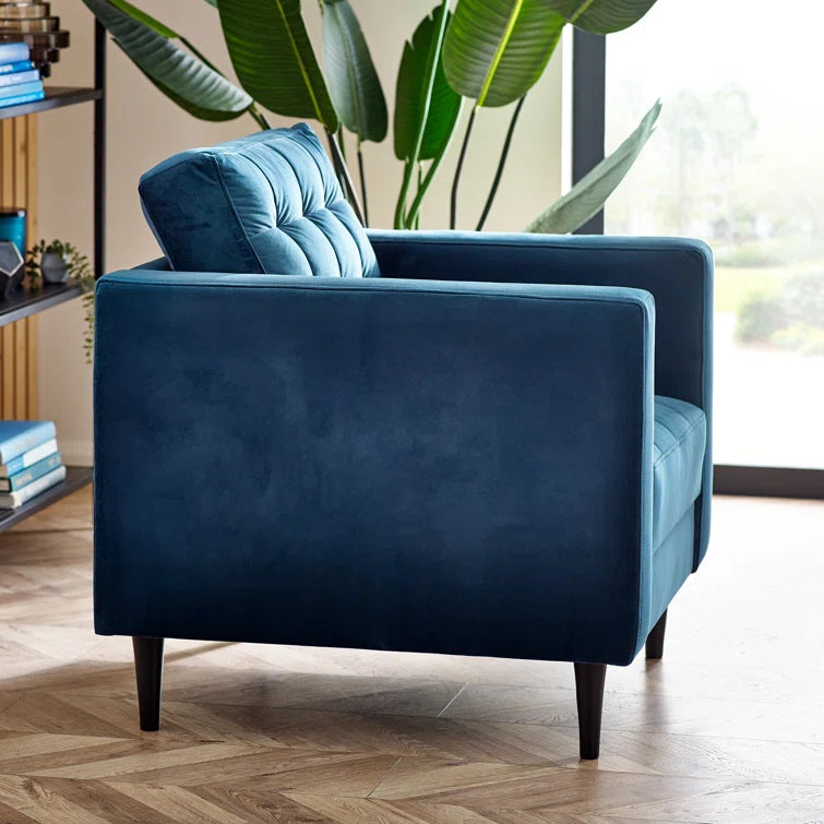 Josie Navy Velvet Retro Armchair