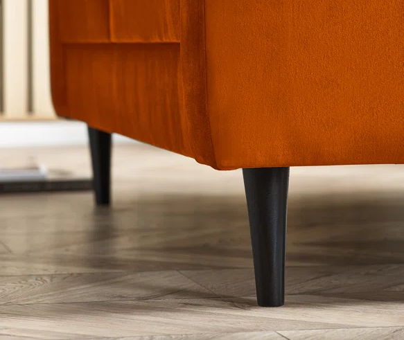 Josie 2 Seater Orange Velvet Retro Sofa