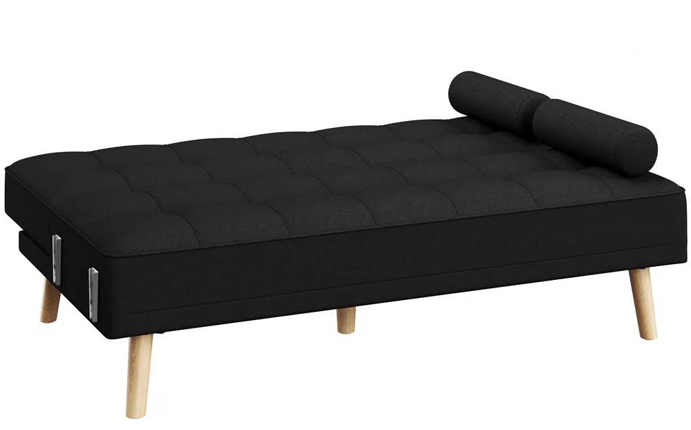 Madonna 3 Seat Black Upholstered Clic Clac Sofa Bed