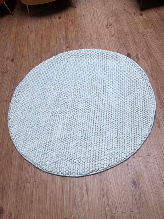 Nate Cream Cotton & Jute Round Rug