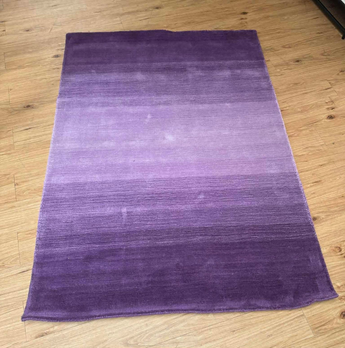 Ombre Purple Hand-Loomed Wool Rectangular Rug
