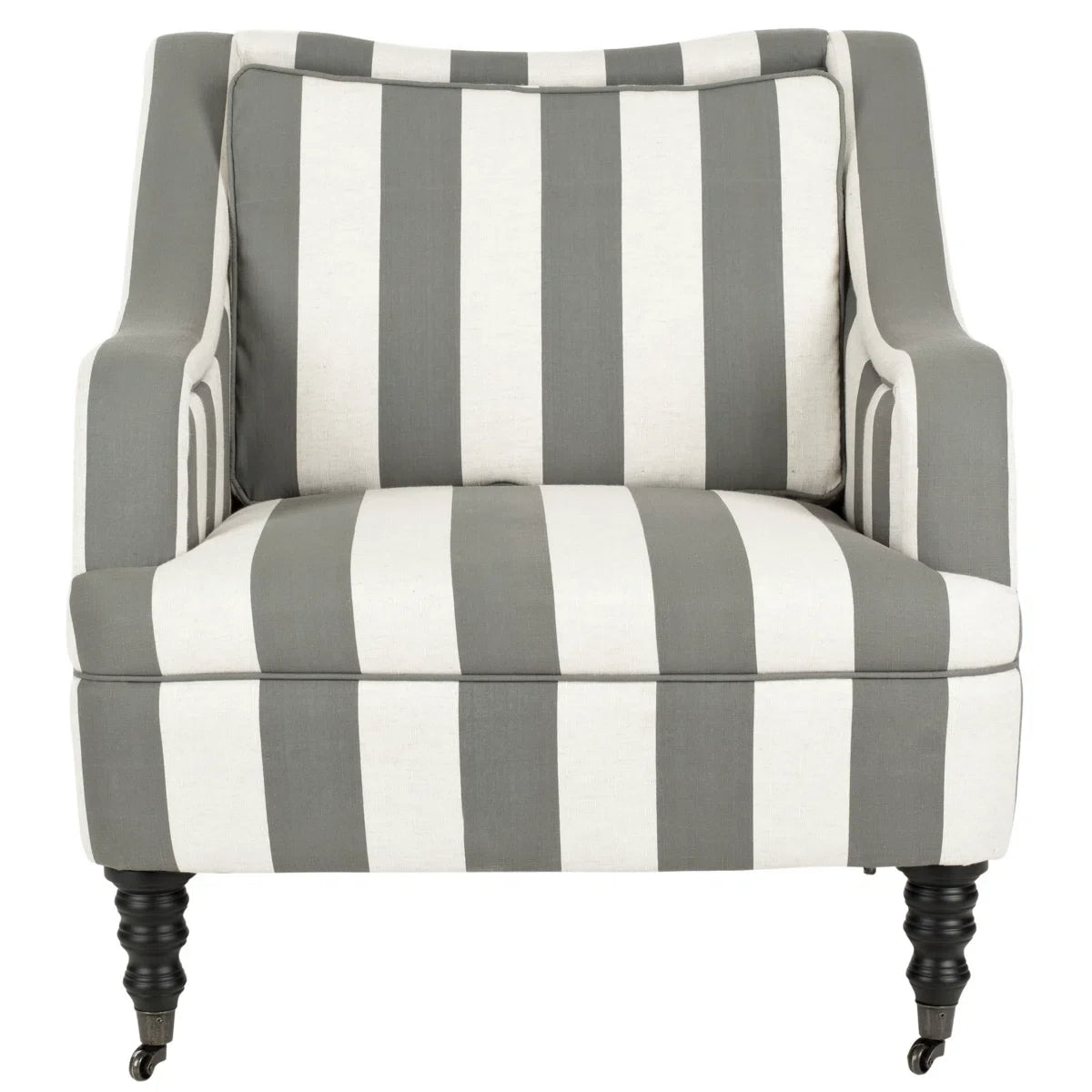 Sophie Grey & White Stripe Linen Armchair