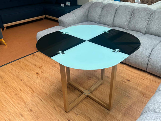 Chequered Glass Top Dining Table